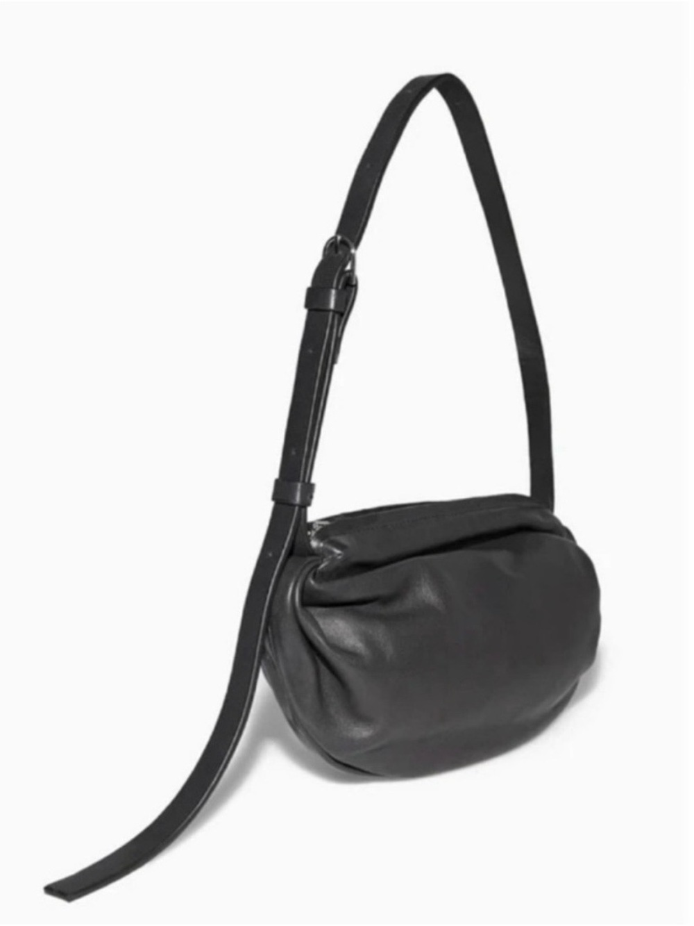 COS Black Leather Mini Shoulder Bag - Sleek Minimal Design - Picture 3 of 8